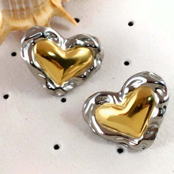 Jewelry - Luxe 18k Gold Plated Stainless Steel Statement Earrings